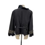 Escada Jacket Blazer Beaded Embellished Satin Peplum Ruffle Size 46 US 16 Black Photo 8