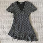 ZARA  W&B Collection Striped Crochet Faux Wrap Dress Green/White (Medium) beach Photo 0