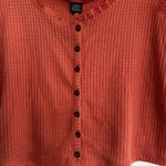 Wild Fable Women’s XXL. Dusty Rose Waffle Knit Ruffle Hem Button Down Tank Top Photo 9