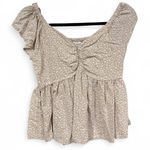 Japna  Ruched Peplum Short Sleeve‎ Top Size Small Photo 0