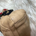 Emma Fox  Large tan black red leather‎ Satchel  fold over Handbag no strap Photo 4