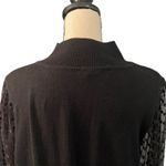Talbots Women's Black Tulle Dot Sleeve Mockneck Pullover Sweater Sz L Festive Photo 4