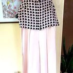 Milly  Italian Cady Culottes Pants Cream & Print Top sz 12 Photo 0