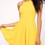 Lulus Yellow Skater Dress Small Photo 1