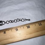 Vintage Silver Tone Large Black Stone with Flower and Rhinestone Embellishments Photo 8