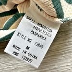 Miou Muse Womans Striped off the shoulder Top Size M Green Beige Ribbed Stretch Size M Photo 9