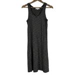 Madewell Dress Womens XS Black White Striped Sleeveless Midi Minimalist Photo 1