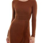 BCX NWOT  Ribbed Brown-Orange Sweater Dress Photo 1
