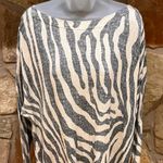 Chico's Chico’s Animal Print Zebra Light Pullover Sweater 2X Gray Ivory XXL Photo 0