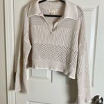 Happily Grey Woman’s Cream Knit Sweater V Photo 0