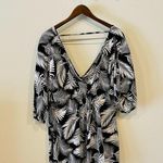 ONIA  Alessandra Black and White Palm Print Swim Cover Photo 4