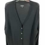 Avenue  Black V Neck Cardigan Abalone Buttons 22/24 Photo 1
