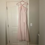 Azazie A-Line Halter Chiffon Floor-Length Dress Rose Petal Bridesmaid Dress Photo 2