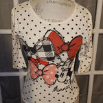 Disney NWT Parks Womens Minnie Mouse Polka Dot Bow Shirt Top XS Photo 0