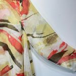 Chico's Chico’s Travelers Collection Earth Tone Sheer Asymmetric Hem Flowy Pullover 2/L Photo 7