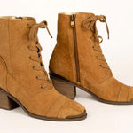 JoyFolie Bonnie Boot in Pecan Tooled Leather Lace Up Western Cowgirl Boots US 9 Tan Photo 0