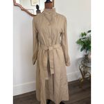 Vintage Odyssey Belted Trench Coat Womens Tan Long Rain Coat‎ Classic Outerwear Size 10 Photo 1