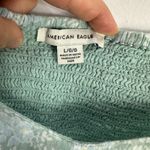 American Eagle  Babydoll Crop Top Womens Large Green Floral Fairy Cottage Boho Photo 1