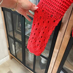 H&M  sweater crochet pointelle knit cotton long sleeve top scalloped collar Photo 4