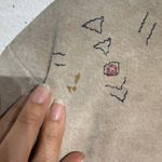 Chico's Tan Genuine Suede Leather Vintage Native Tribal Jacket Sz 2 Photo 9