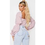 Pretty Little Thing Size 6 Rose Ruched Cup Hook & Eye Crop Top  New Without Tags Photo 1