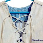 Free People Indigo Lace Up Denim Tunic in Blue Sky Light Wash Photo 6