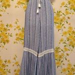 Hummingbird Blue and White crochet Lace Trim palazzo size M Photo 0