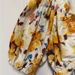 Abercrombie & Fitch Floral Baby Doll Top Size S Cottage Puff Sleeves Linen Blend Photo 3