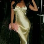 ZARA dress maxi Midi sage Lingerie light olive green satin Effect Wedding Party Coctail Photo 3