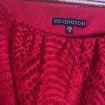 Covington Women’s  Red crochet short sleeve Fringe midi dress size 12 casual Photo 4