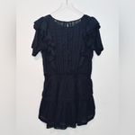 Love Shack Fancy  Natasha Black Swiss Dot Eyelet Cotton Mini Dress Size XL Photo 3