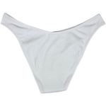 J.Crew Textured curved-waist cheeky bikini bottom in White L NWT Photo 1