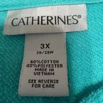 Catherines  Women Zip Jacket 3X Teal Lightweight Casual Lounge Comfy Cotton Blend Photo 3