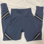 Adidas  baby blue logo stripe high rise yoga pilates leggings size small Photo 0