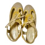 Opening Ceremony Oxford Lace-Up Canvas Patent Leather Cut-Out Slingback Heels Photo 12