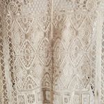 LC Lauren Conrad Cream Sleeveless Open Crochet Top L Photo 3