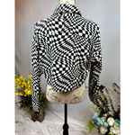 Elodie  Cropped Psychedelic Mesmerizing Jacket Black & White M Photo 6