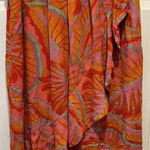 Cynthia Rowley  Orange Floral Print Mini Peasant Tiered Skirt‎ Size Large Ruffle Photo 0