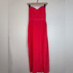 NBD  Red Strapless Maxi Gown Dress with Slit size Medium Revolve $258 Photo 3