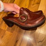 Born Brown Leather Clogs Buckle Accent Comfortable Slip On boho lagenlook 11/43 Photo 4