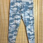 Adidas  Shades of Blue Camo Camoflage Athletic Leggings Tights Large NWT Photo 0