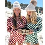 Show Me Your Mumu  Early Riser Pajama Top in Green Checker XSmall Womens Blouse Photo 10