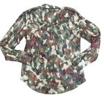 Ecru  Camo Print Button Up Long Sleeve Shirt Photo 1