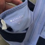 Athleta  | Cross Train Bikini Top Zip Back Periwinkle & Navy Blue Women’s Size M Photo 5