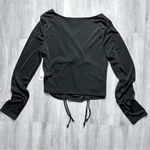 Crave fame Black Ruched Surplice Long Sleeve Top XL Photo 4