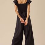 Altar'd State Monroe Flutter Sleeve Jumpsuit Black Sz M Retail $88 Photo 2