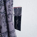 Pisaro Nights Smoke Gray Beaded Mesh Dress Size 14 Photo 5