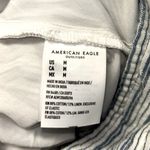 American Eagle Women’s Medium Linen and cotton Blend Dress White and Blue Photo 9