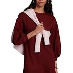 Anthropologie Mare Mare x Odila Burgundy Wine Red Long Sleeve Mini Dress L NWT Photo 0