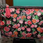 Coach Black and Pink Posey Floral Card/Coin Purse Photo 0